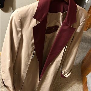 Etienne Aigner Tan Jacket with Burgundy Label
